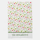 Personalized Tropical Flamingo Tea Towel, キッチンタオル (縦)