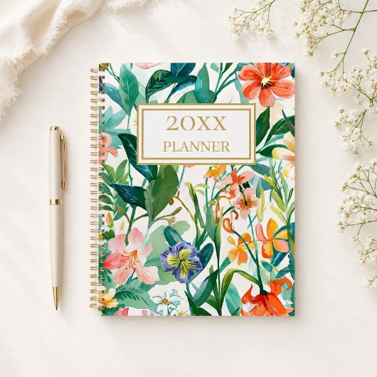 Personalized Tropical Floral プランナー手帳