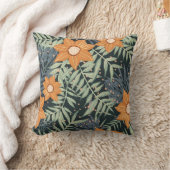 Personalized Tropical Floral Leaves  クッション (ブランケット)