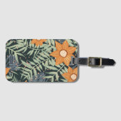 Personalized Tropical Floral Leaves  ラゲッジタグ (正面横)