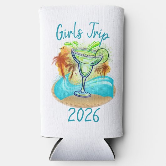 Personalized Tropical Island スリム缶クーラー (正面)