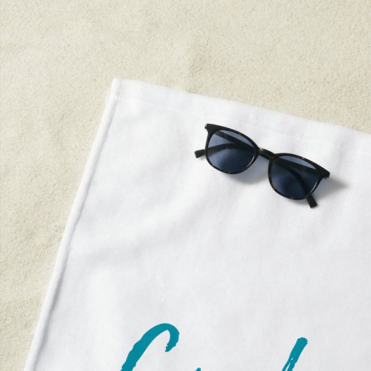 Personalized Tropical Island ビーチタオル (インサイチュ)