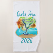 Personalized Tropical Island ビーチタオル (正面)