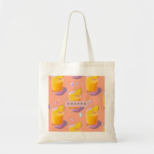 Personalized Tropical Mango Smoothie Style トートバッグ (正面)