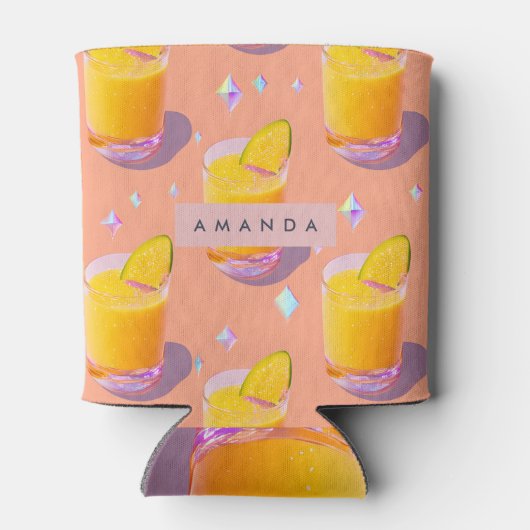 Personalized Tropical Mango Smoothie Style 缶クーラー (裏面)