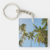 Personalized Tropical Palm Tree Photo Men's Name キーホルダー (正面)