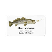 Personalized Trout Fishing Return Address ラベル (正面)