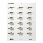 Personalized Trout Fishing Return Address ラベル (フルシート)