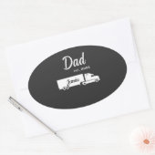 Personalized Trucker Dad Sticker with Semi Truck  楕円形シール (封筒)