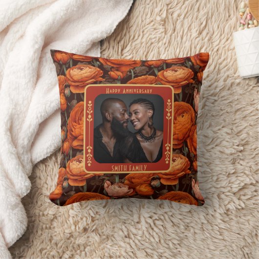 Personalized True Love5Th Anniversary Throw Pillow クッション (ブランケット)