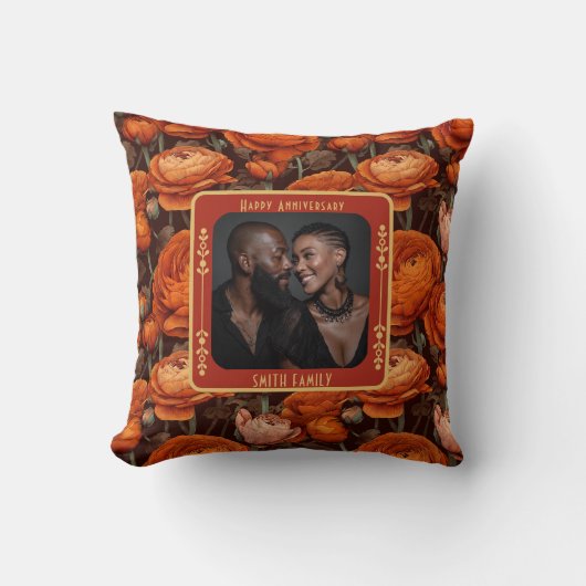 Personalized True Love5Th Anniversary Throw Pillow クッション (正面)
