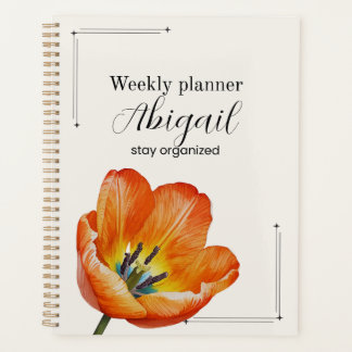 Personalized Tulip Planner Aesthetic Weekly Floral プランナー手帳