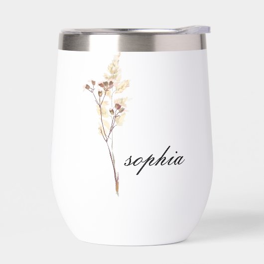 Personalized Tumbler,Custom Birth Flowers Tumbler  (左面)