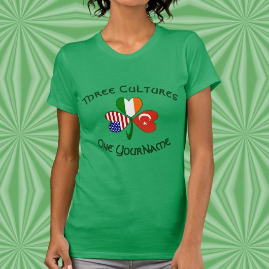 Personalized Turkey Ireland USA Shamrock Women's Tシャツ