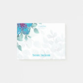 Personalized Turquoise Floral  ポストイット (正面)