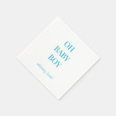 Personalized Turquoise Oh Baby Boy Shower Napkins スタンダードカクテルナプキン (角)