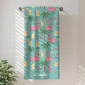 Personalized Turquoise Summer Vibes バスタオル