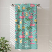 Personalized Turquoise Summer Vibes ビーチタオル
