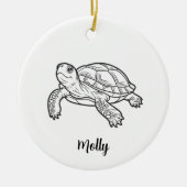 Personalized Turtle Christmas セラミックオーナメント (正面)