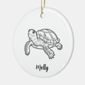 Personalized Turtle Christmas セラミックオーナメント (左)