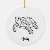 Personalized Turtle Christmas セラミックオーナメント (裏面)