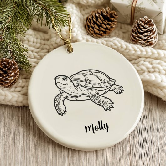 Personalized Turtle Christmas セラミックオーナメント