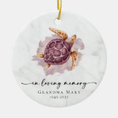 Personalized Turtle In Loving Memory Keepsake セラミックオーナメント (正面)