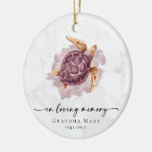 Personalized Turtle In Loving Memory Keepsake セラミックオーナメント (左)
