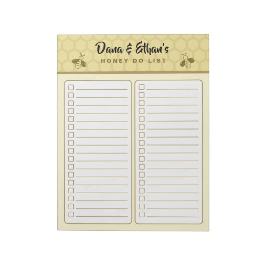 Personalized Two Column Honey Do List Notepad ノートパッド (回転)