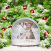 Personalized two dogs photo two names (クリスマス)