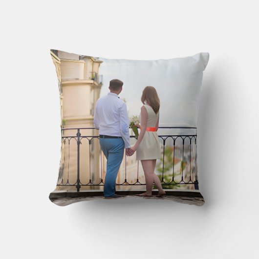 Personalized Two Photo Throw Pillow クッション (正面)