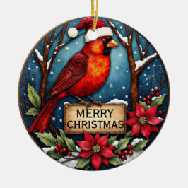 Personalized Two-Sided Cardinal Ornament セラミックオーナメント