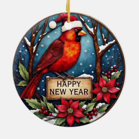 Personalized Two-Sided Cardinal Ornament セラミックオーナメント (裏面)