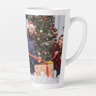 Personalized Two Sided Family Christmas Photo  カフェラテマグ