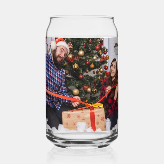 Personalized Two Sided Family Christmas Photo ガラス缶 (裏面)
