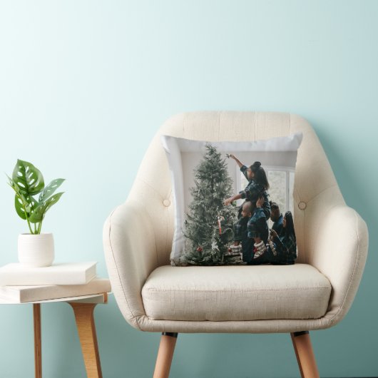 Personalized Two Sided Family Christmas Photo クッション (椅子)