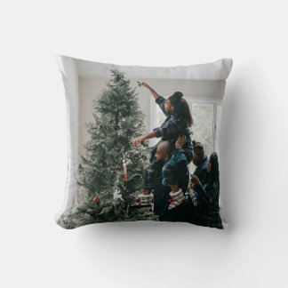Personalized Two Sided Family Christmas Photo  クッション