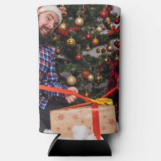 Personalized Two Sided Family Christmas Photo  スリム缶クーラー