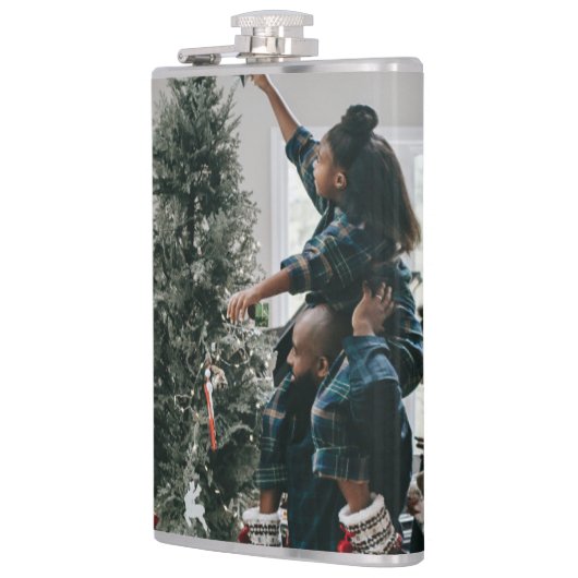Personalized Two Sided Family Christmas Photo  フラスク (左)
