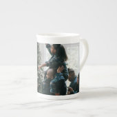 Personalized Two Sided Family Christmas Photo  ボーンチャイナマグカップ (正面右)