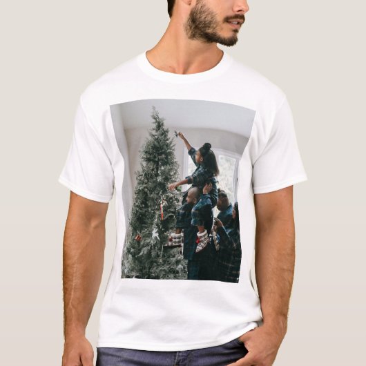 Personalized Two Sided Family Christmas Photo  Tシャツ (正面)