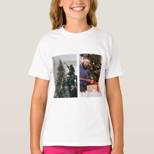 Personalized Two Sided Family Christmas Photo  Tシャツ (正面)