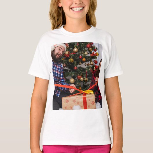 Personalized Two Sided Family Christmas Photo  Tシャツ (正面)