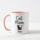Personalized Two-Tone Cat Mom Mug マグカップ (左)