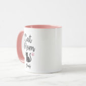 Personalized Two-Tone Cat Mom Mug マグカップ (正面左)