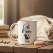 Personalized Two-Tone Cat Mom Mug マグカップ