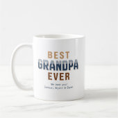 Personalized Typography Design Best Grandpa Ever コーヒーマグカップ (左)