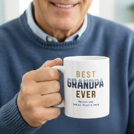 Personalized Typography Design Best Grandpa Ever  コーヒーマグカップ