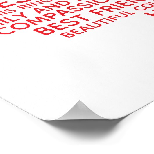 Personalized Typography Word Cloud for Couples ポスター (角)