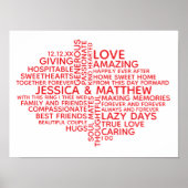 Personalized Typography Word Cloud for Couples ポスター (正面)